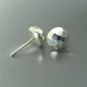 argentium sterling silver faceted nugget stud earrings