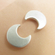 Sterling Silver Crescent Moon Stud Post Back Earrings - Image 1