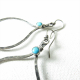 Large Sterling Silver And Turquoise Hoop Earrings