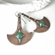 Tribal Inspired Green Adventurine Mixed Metal  Earrings