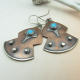 Turquoise, Copper And Sterling Silver Mixed Metal Earrings