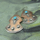 Turquoise, Copper And Sterling Silver Mixed Metal Earrings