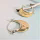 Small Rustic Sterling Silver And Hammered Bronze Hoop Earrings
