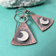 Copper And Sterling Silver Trapezoid Moon Earrings