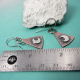 Copper And Sterling Silver Trapezoid Moon Earrings, Mixed Metal Lunar Jewelry By
