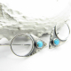 Argentium Sterling Silver Turquoise Shield Earrings By Mocahete - image 1