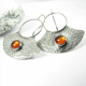 Sterling Silver And Amber Earrings