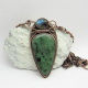 Solid Copper Necklace With Zoisite And Labradorite