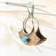 Hammered Copper And Turquoise Earrings