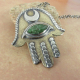 Jade Evil Eye Hamsa Pendant Necklace