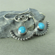 Small Turquoise Earrings In Argentium Sterling Silver, Bali Influence, Tribal St