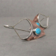 Rustic Silver And Copper Turquoise Pixie Shield Earrings