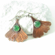 Copper And Green Adventurine Ginkgo Leaf Earrings