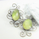 One Of A Kind Prehnite And Sterling Silver Earrings