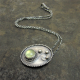 Argentium And Prehnite Paisley Pendant Necklace By Mocahete