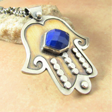 Hamsa Pendant Necklaces, Hand Of Fatima Protective Amulet