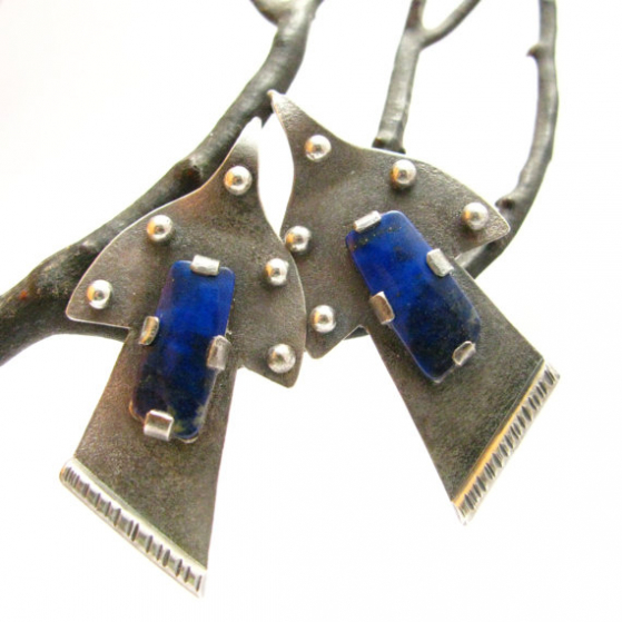 Sterling Silver And Lapis Lazuli Earrings