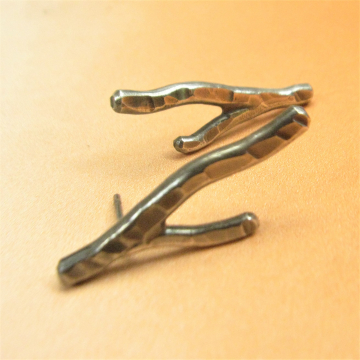 Argentium Sterling Silver Coral Twig Earrings With Post Back, Artisan Jewelry From Mocahete