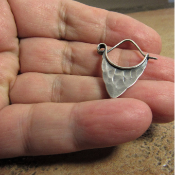 Forged Argentium Sterling Silver Pixie Hoop Earrings, Small Tribal Silver Earrings