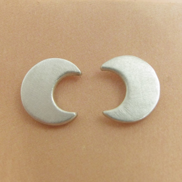 Sterling Silver Crescent Moon Stud Post Back Earrings