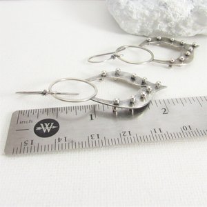Sterling Silver Lotus Earrings, Exotic Tribal Inspired Jewelry