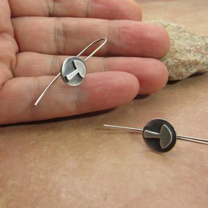 Lightweight Argentium Sterling Silver Mushroom Earrings, Whimsical Fungus Jewelry