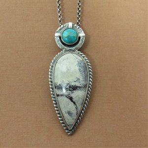 Pachamama, Jasper And Turquoise Necklace, Goddess Pendant, Argentium Sterling Silver, One Of A Kind