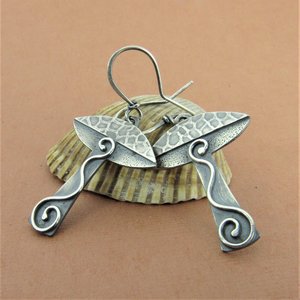 Argentium Sterling Silver Mushroom Earrings, Fungi Jewelry Gift