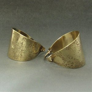Bronze Hoop Earrings, Basket Style, Gold Fill Ear Wires