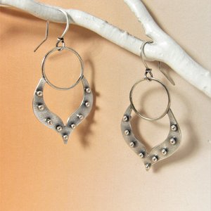 Sterling Silver Lotus Earrings, Exotic Tribal Inspired Jewelry