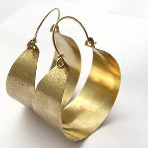 Large Bronze Hoop Earrings With Gold Fill Ear Wires, Big Hoops, Bold Statement Earrings