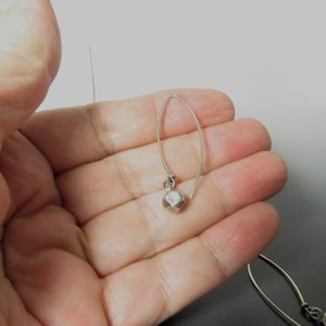 Sterling Silver Faceted Nugget Dangle Earrings
