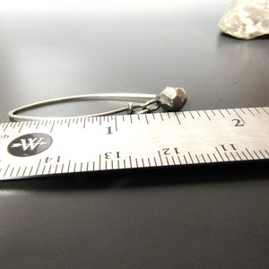 Sterling Silver Faceted Nugget Dangle Earrings