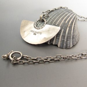 Egyptian Lotus Iolite Necklace In Argentium Sterling Silver