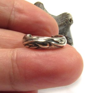 Small Sterling Silver Hoop Earrings, Swirl Design, Latching Clasp