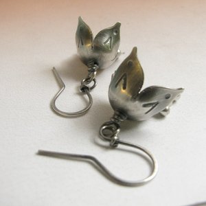Sterling Silver Bell Flower Earrings, Handcrafted Argentium Jewelry