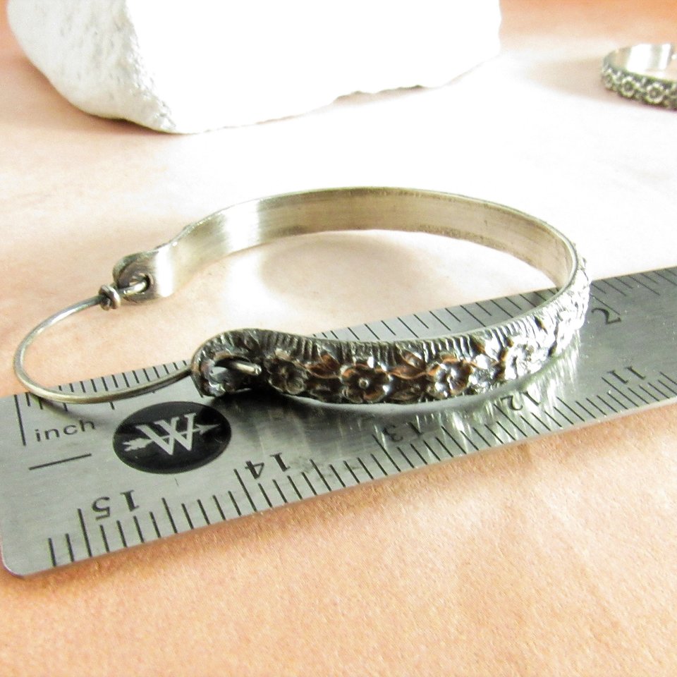 Large Sterling Silver Hoop Earrings, Romantic Rose Floral Metalwork