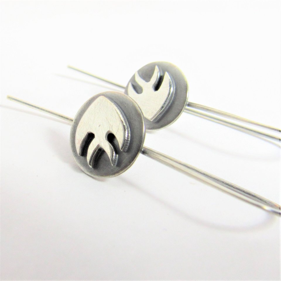 Argentium Silver Angel Fish Earrings, Whimsical Jewelry