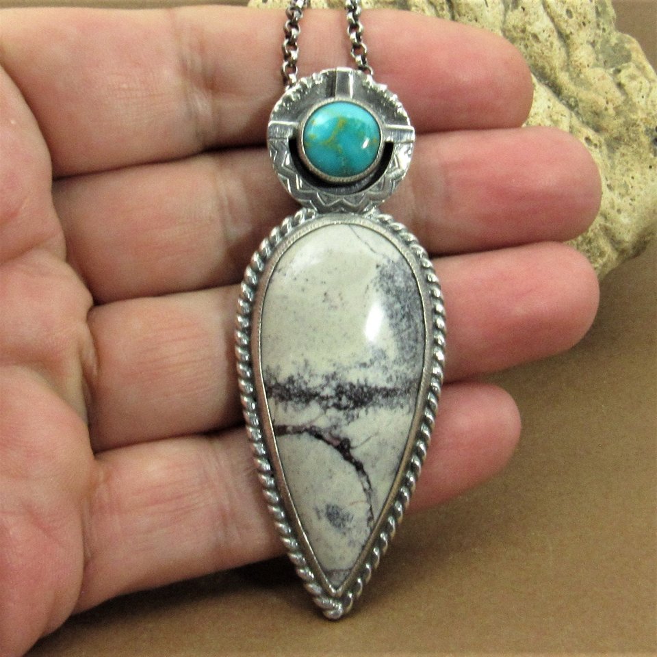 Pachamama, Jasper And Turquoise Necklace, Goddess Pendant, Argentium Sterling Silver, One Of A Kind