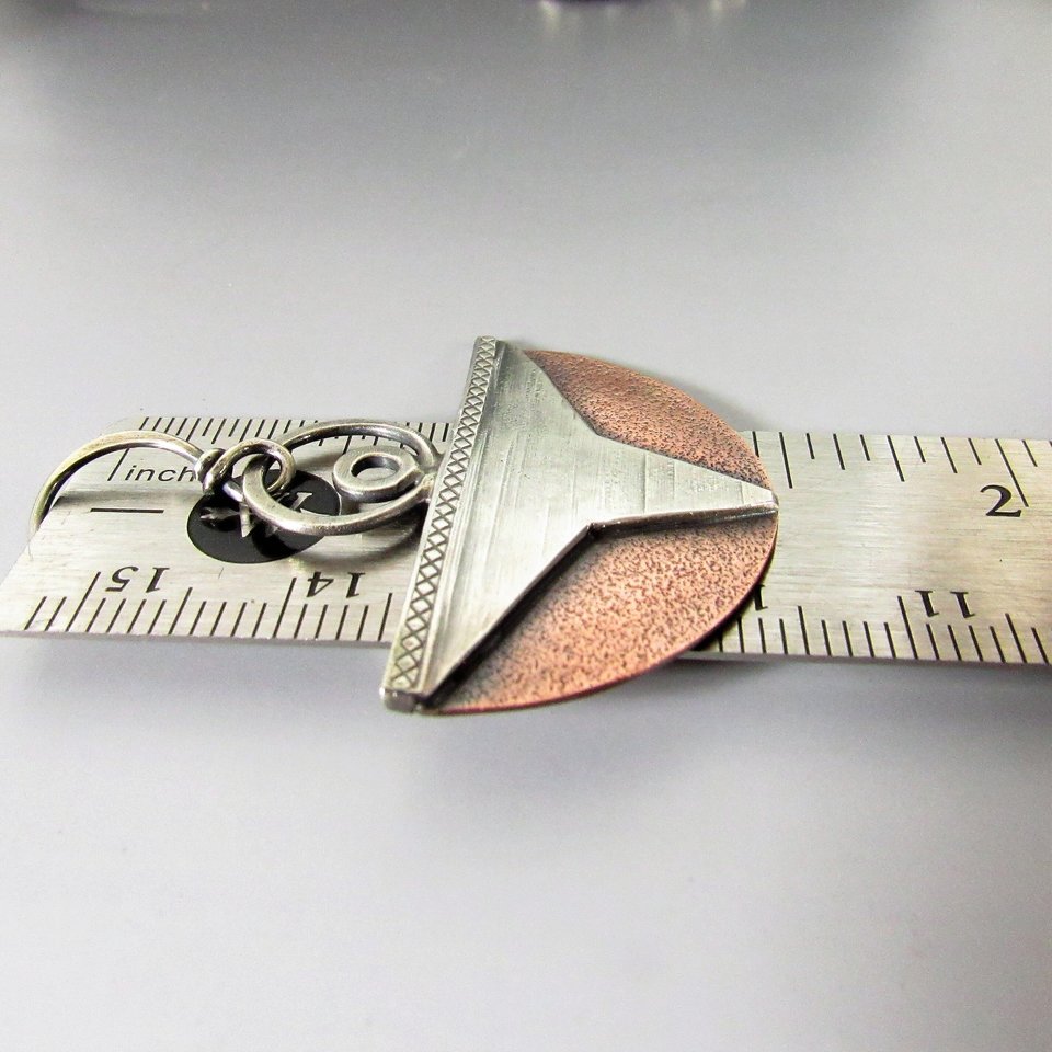 Higher Realm Mixed Metal Earrings, Abstract Angel, Copper And Sterling Silver