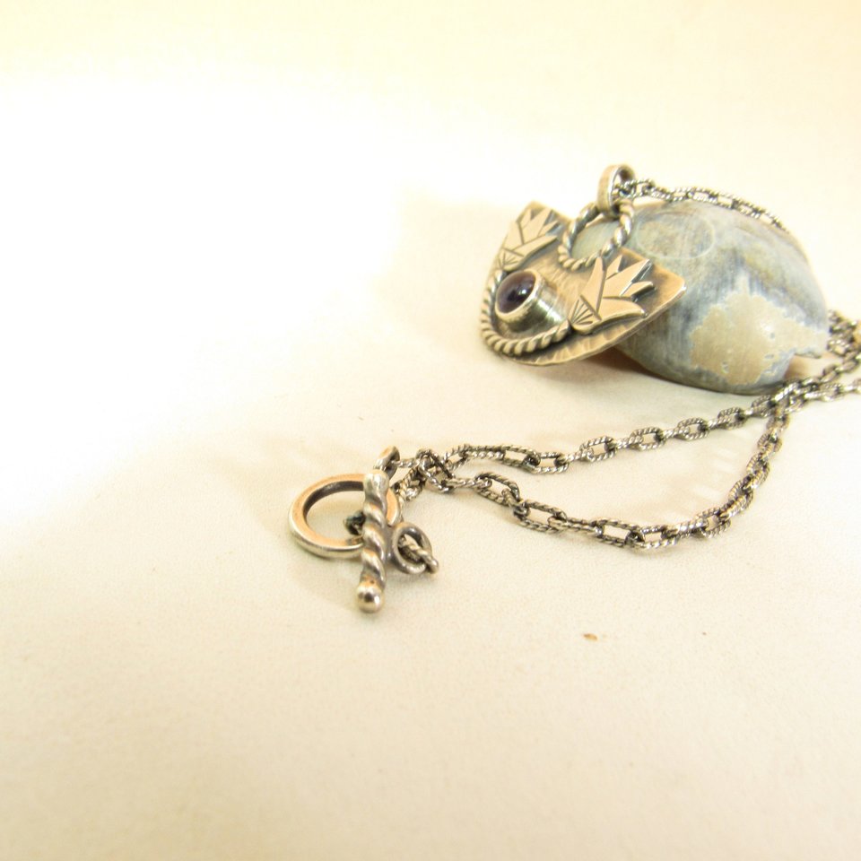 Egyptian Lotus Iolite Necklace In Argentium Sterling Silver