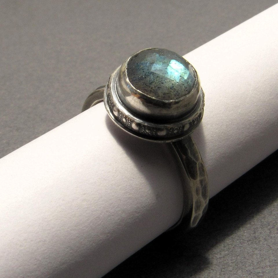 Sterling Silver Labradorite Ring Size 6, 6.25, 6.5, 7, 7.25, 7.5
