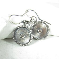 Modern Argentium Sterling Silver Disk Earrings, Edgy, Contemporary And Stylish Everyday Jewelry