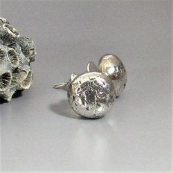 Lovely simplicity, rustic textured silver nugget stud earrings with oxidized finish. Chunky little nuggets make a great everyday pair for men or women. Wear with anything. Complete with post backs to hold them securely.Apx ¼ inch diameter.