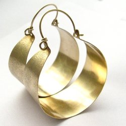 Large Bronze Hoop Earrings With Gold Fill Ear Wires, Big Hoops, Bold Statement Earrings