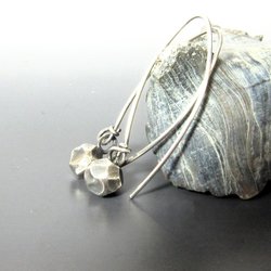 Sterling Silver Faceted Nugget Dangle Earrings